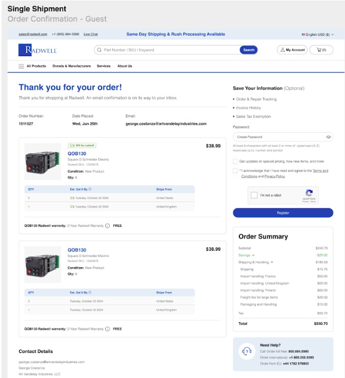 Radwell Website Interface